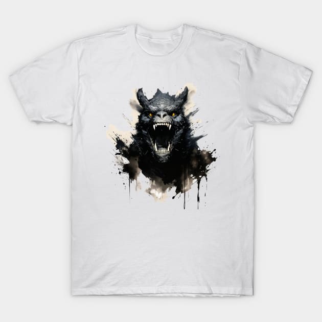 Godzilla Inkblot T-Shirt by pandas doing stuff